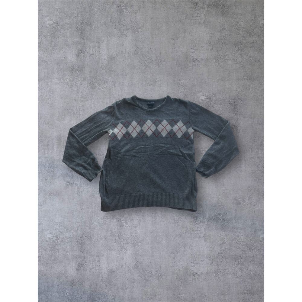 Vtg Lambswool Argyle V-Neck Sweater Men’s Small Preppy Grandpa Core Y2K Retro